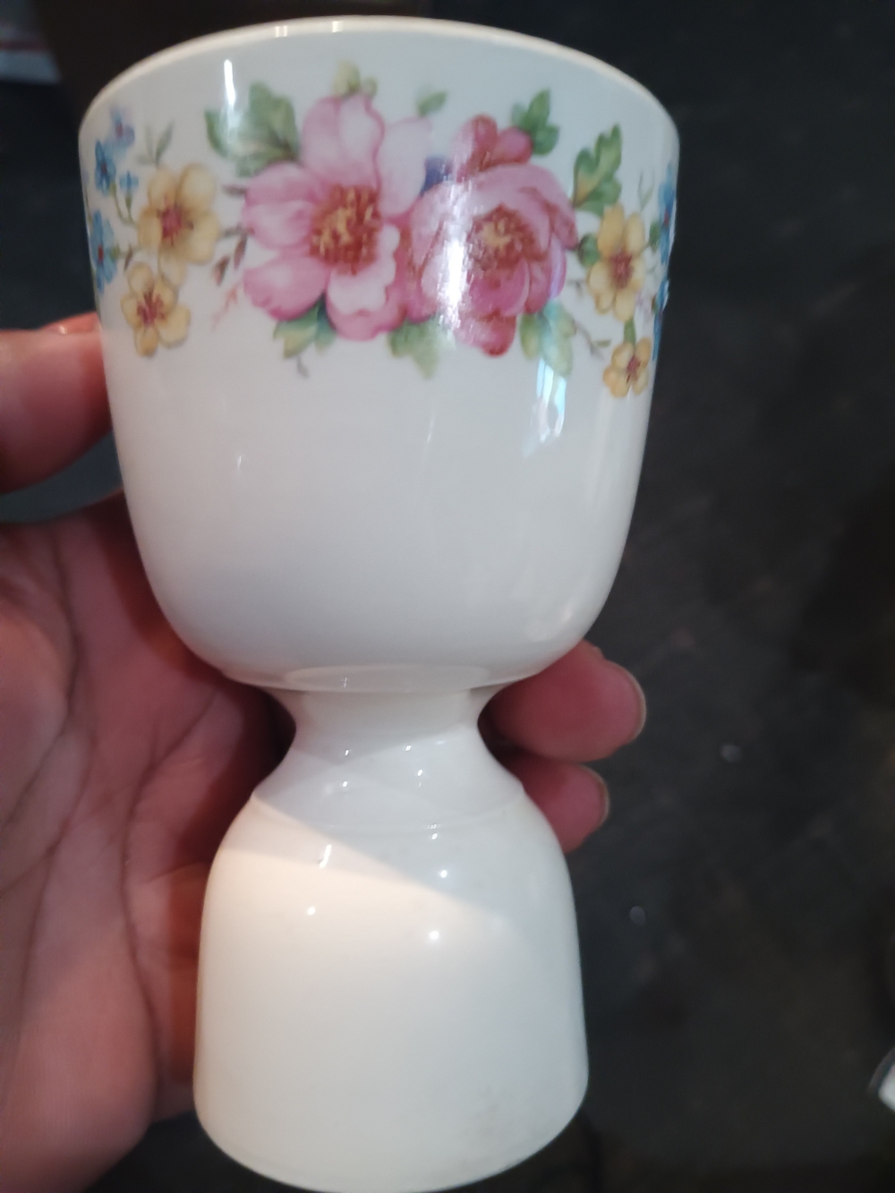 Floral Pink Ceramic Egg Cup - Home Accents